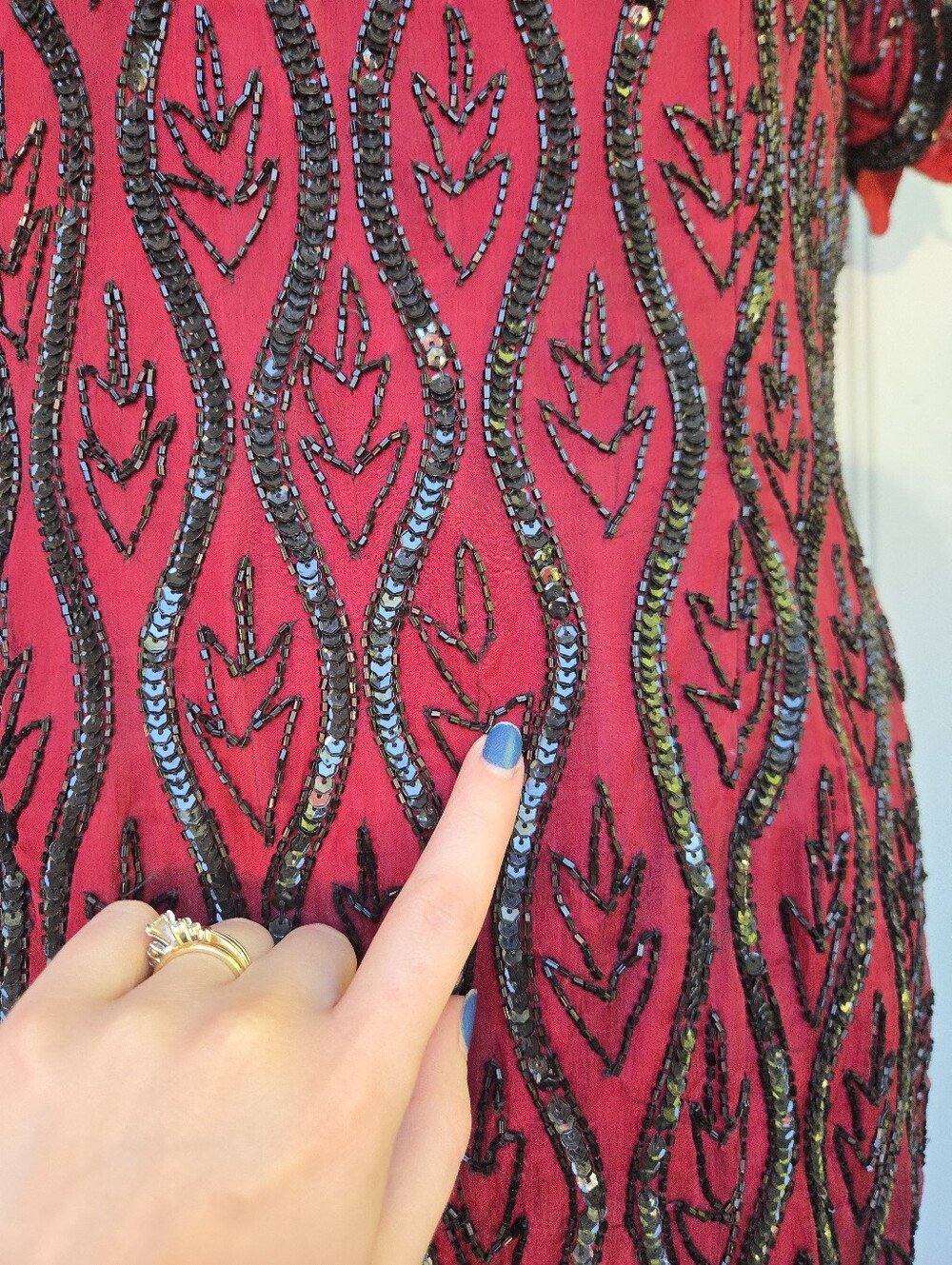 Vintage Stenay Beaded Cocktail Dress - Picture 6 of 10